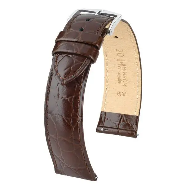 Řemínek Hirsch Crocograin (NO QR) - hnědý