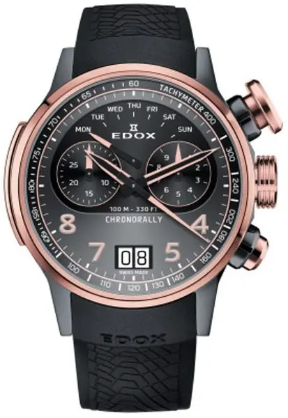 EDOX Chronorally Quartz Chronograph 38003-TINGR-GRN