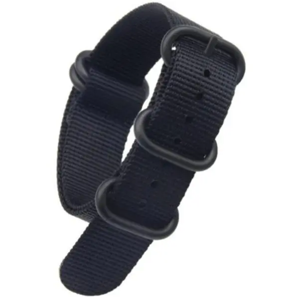 NATO ZULU řemínek černý 22 mm (černá spona) - 22 mm