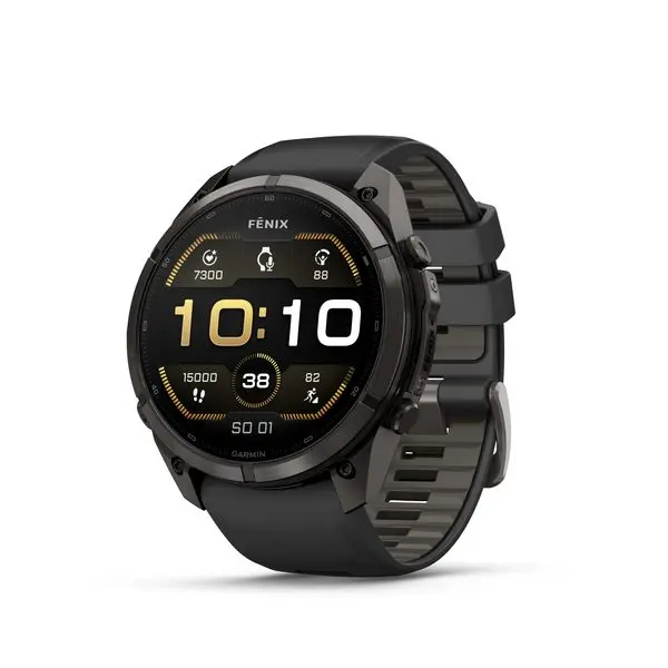 Garmin Fenix® 9 Pro- 51 mm, Carbon Gray DLC Titanium Black/Pebble 010-04337-16