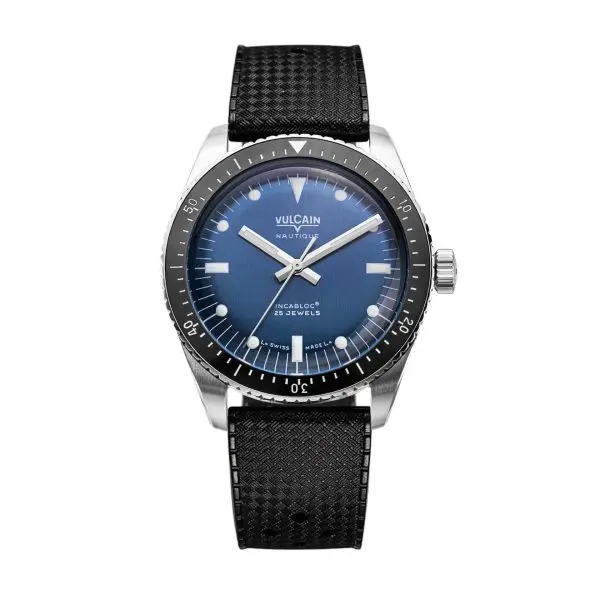 Vulcain Skindiver Nautique Blue with White Lum - Rubber