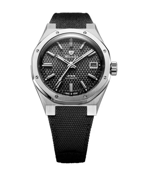 Nivada Grenchen F77 SST Black MK2 Date - 38 mm - Velcro Strap