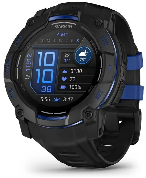 Garmin Instinct 3 AMOLED 50mm černá s Bolt Blue páskem