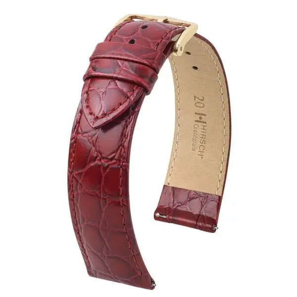 Řemínek Hirsch Crocograin (NO QR) - burgundy