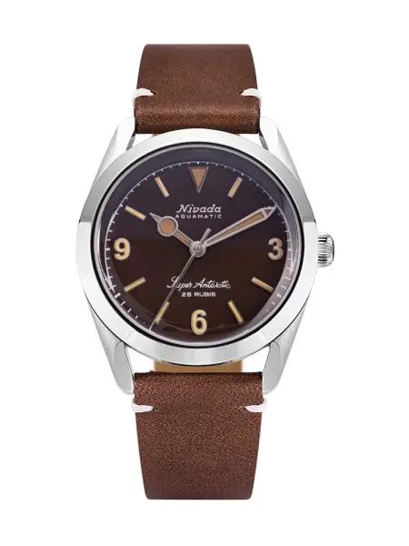 Nivada Grenchen Super Antarctic 3.6.9 Tropical - Brown Leather White Stitching