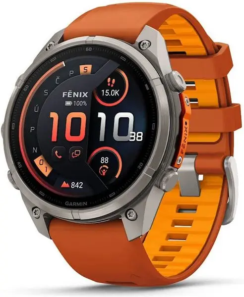 Garmin Fenix® 9 Pro inReach - 47 mm, Titanium Autumn Orange/Spark 010-04336-01