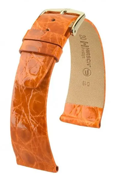 Řemínek Hirsch Prestige Crocodile - oranžový