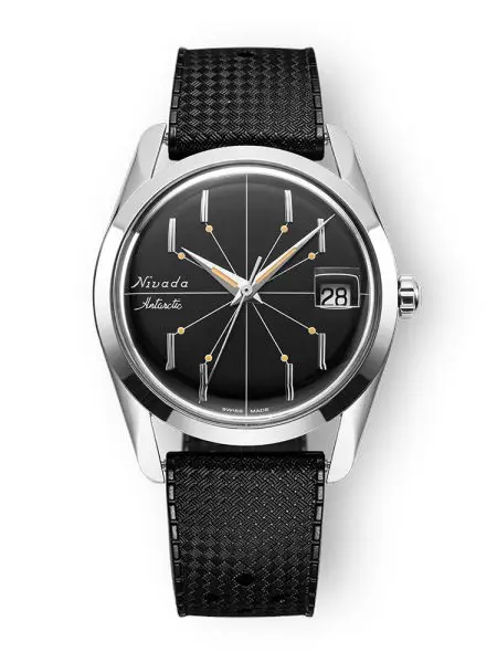 Nivada Grenchen Antarctic Spider Black 35 mm - Rubber tropic