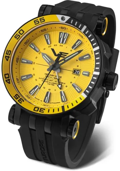 Vostok Europe Energia Rocket Automatic GMT NH34-575C719 - černý gumový řemínek