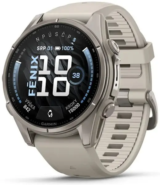 Garmin Fenix® 9 - 43 mm, Bare Titanium Fog Gray 010-04761-01