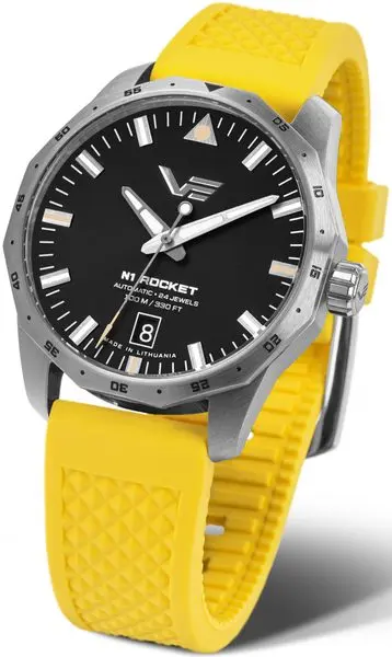 Vostok Europe N-1 Rocket Compact Automatic NH35-125A747 - žlutý gumový řemínek