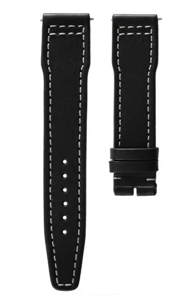 Kožený řemínek Biatec Marine | Černý - 20 mm - Bez spony
