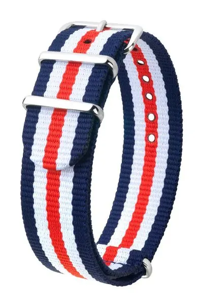 Řemínek Hirsch Rush NATO - červeno-modro-bílý