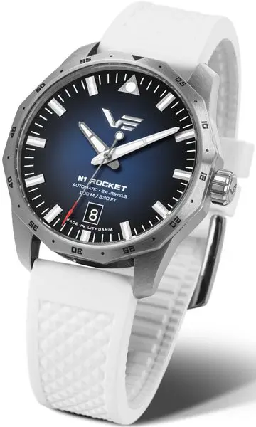 Vostok Europe N-1 Rocket Compact Automatic NH35-125A748 - bilý gumový řemínek