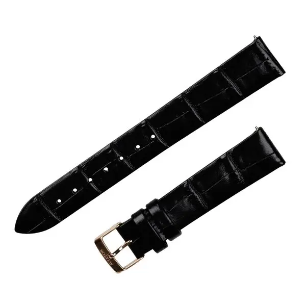 Černý kožený řemínek Aviator pro Douglas Moonflight V.1.33.2.253.4 - zlatá spona
