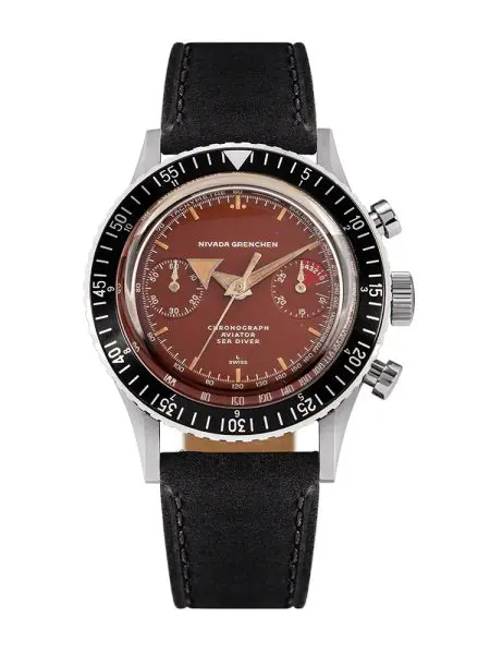 Nivada Grenchen Chronomaster Broad Arrow Tropical Dial Inter. Bezel - Manual -