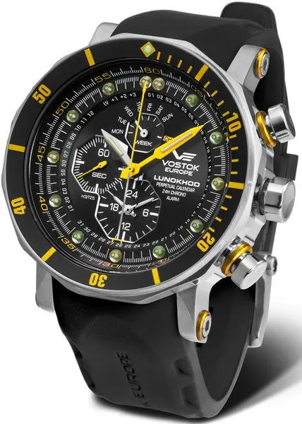 Vostok Europe Lunochod-2 Multifuncional Line YM86-620A505 - černý gumový řemínek