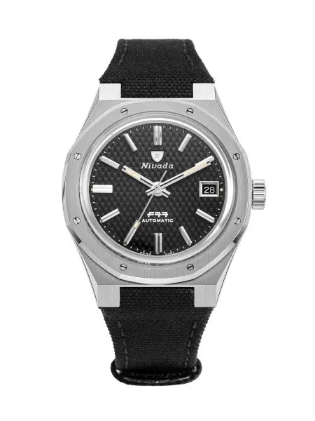 Nivada Grenchen F77 Black Date 69000A77 - Canvas Velcro Strap