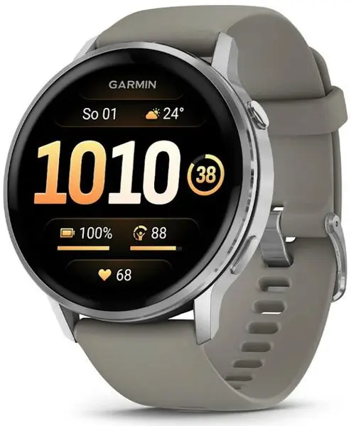 Garmin Venu® 4 - 45 mm Silver / Silver Gray silikonový řemínek 010-03014-01