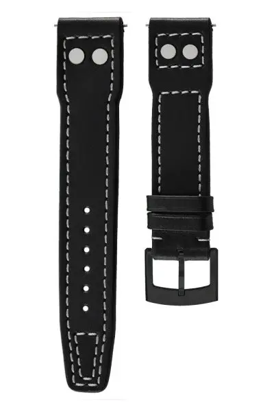 Kožený řemínek Biatec Pilot | Černý - 20 mm - Černá