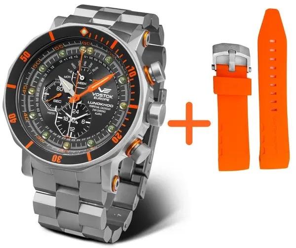 Vostok Europe Lunochod-2 Multifuncional Line YM86-620A506 (+ oranžový gumový řemínek)