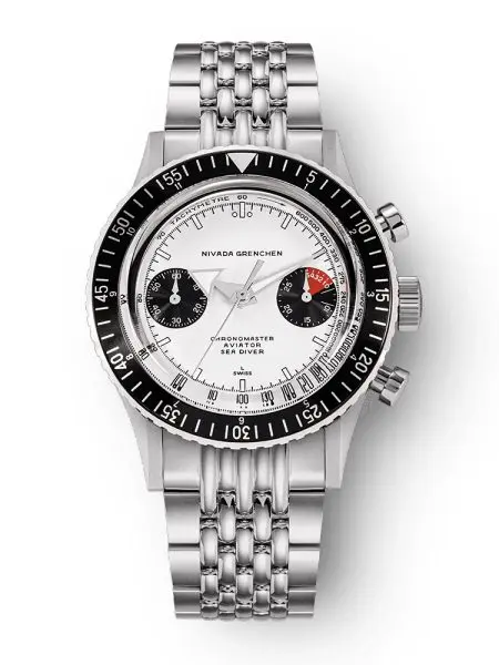 Nivada Grenchen Chronomaster White Panda Inter. Bezel - Manual - Beads of Rice