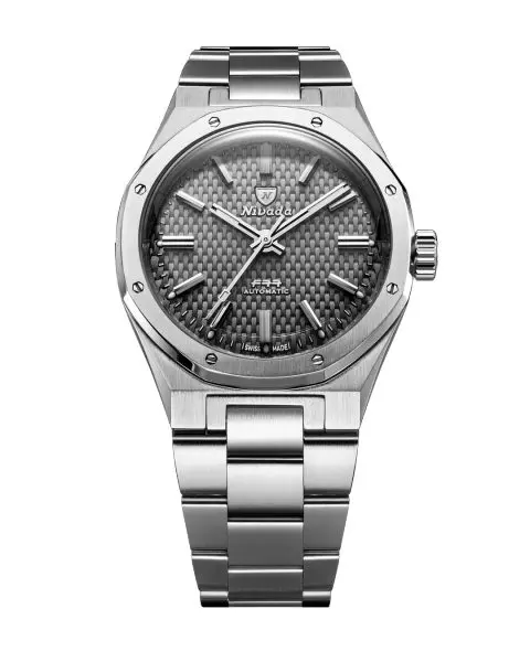 Nivada Grenchen F77 SST Grey MK2 - 38 mm - Stainless Steel Bracelet