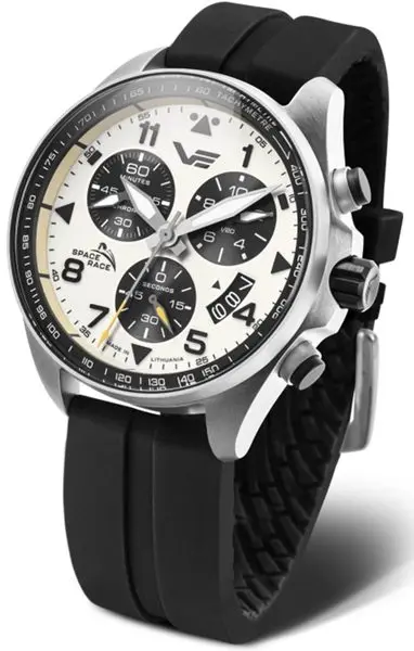 Vostok Europe Space Race Chrono Line 6S30-325A743 - černý gumový řemínek