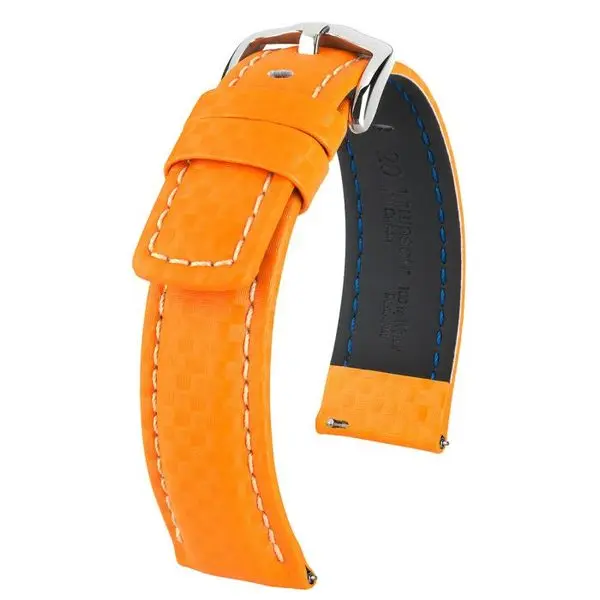 Řemínek Hirsch Carbon - oranžový