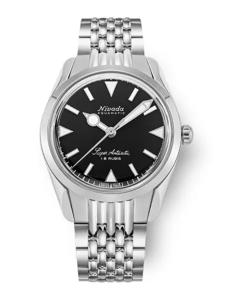 Nivada Grenchen Antarctic 35 mm - Black White Luminova - Beads of Rice