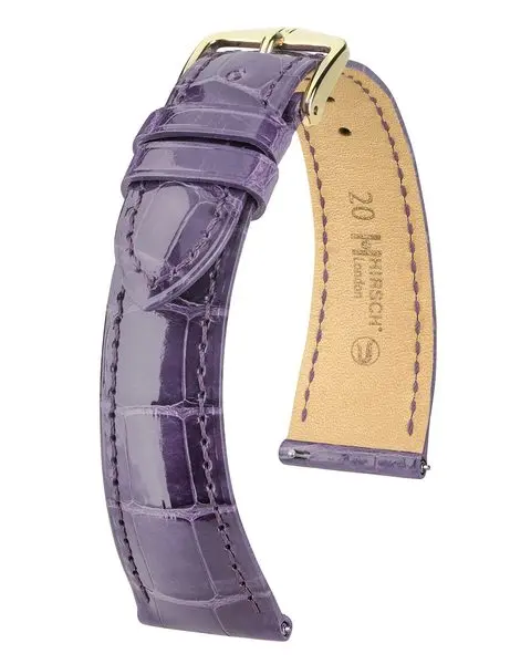 Řemínek Hirsch London Alligator - lila, lesk