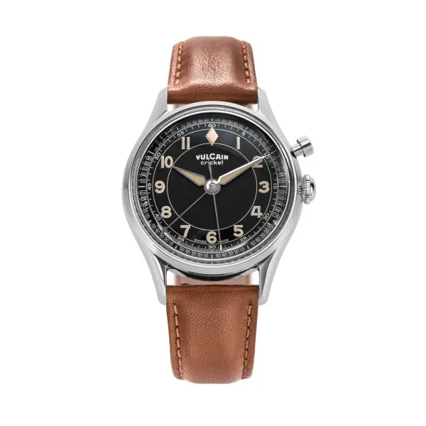 Vulcain Cricket Classique 36 mm - Black/Khaki numbers