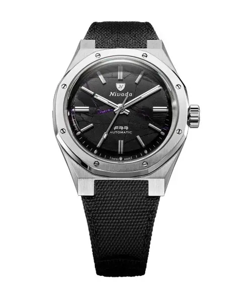 Nivada Grenchen F77 MK2 Shungite Black - 100 Years - 38 mm - Velcro Strap
