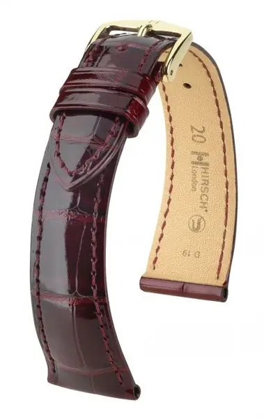 Řemínek Hirsch London Alligator - vínový, lesk