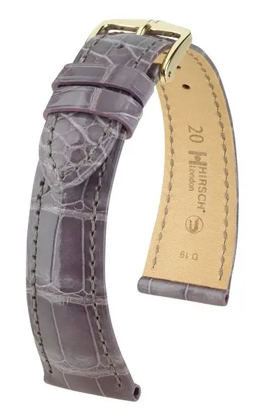 Řemínek Hirsch London Alligator - taupe, lesk