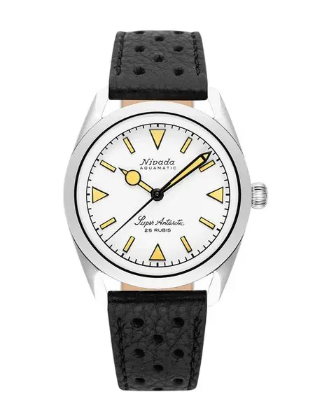 Nivada Grenchen Super Antarctic White 3. 6. 9. White - Black Racing Strap