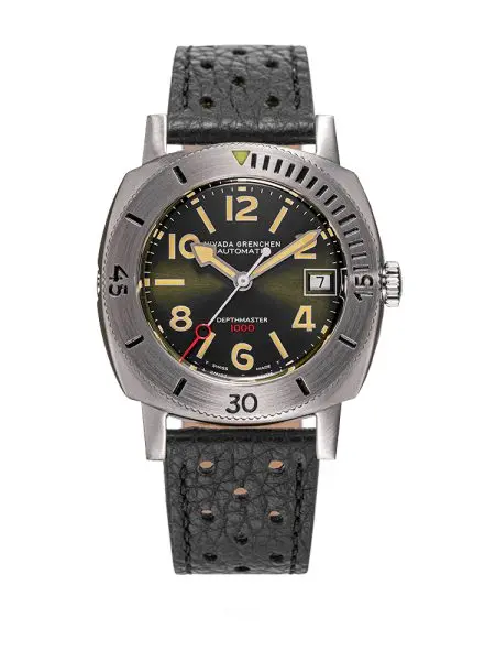 Nivada Grenchen Depthmaster Numerals - Black Racing Strap