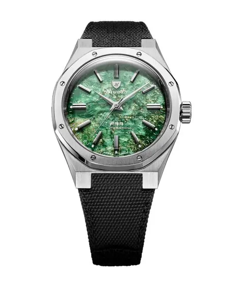 Nivada Grenchen F77 SST Green Aventurine MK2 - 38 mm - Velcro Strap
