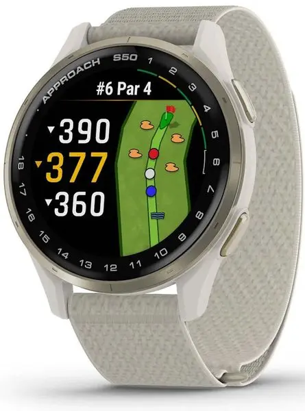 Garmin Approach® S50 Cream Gold, nylonový řemínek Ivory ComfortFit 010-03010-01
