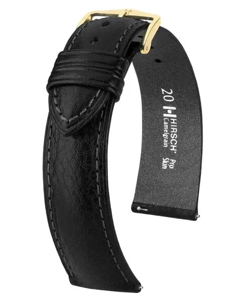 Řemínek Hirsch Camelgrain - černý
