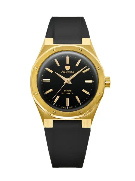 Nivada Grenchen F77 MARKII GOLD - Black Rubber