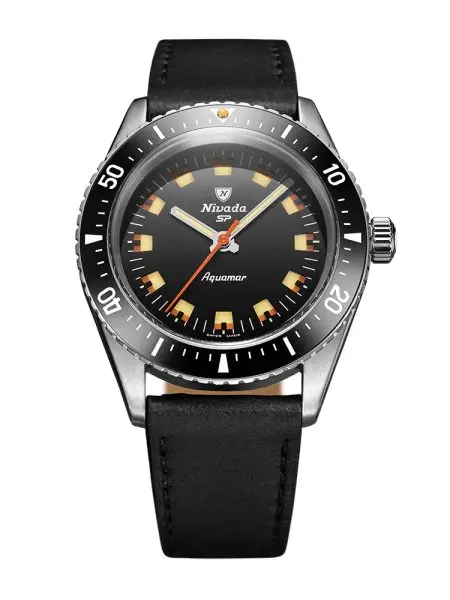 Nivada Grenchen Aquamar Black - Black Leather