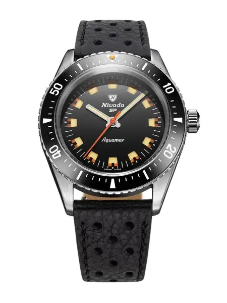 Nivada Grenchen Aquamar Black - Black Racing strap