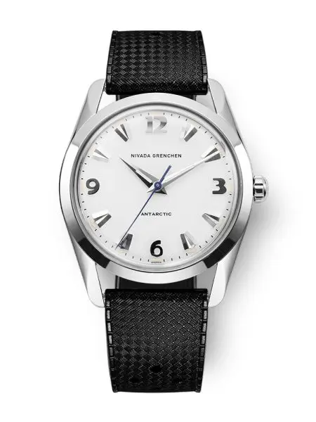 Nivada Grenchen Antarctic 35 mm - White Luminova - Rubber tropic