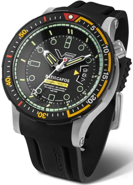 Vostok Europe Batiscafos Automatic NH35-511E767 - černý gumový řemínek