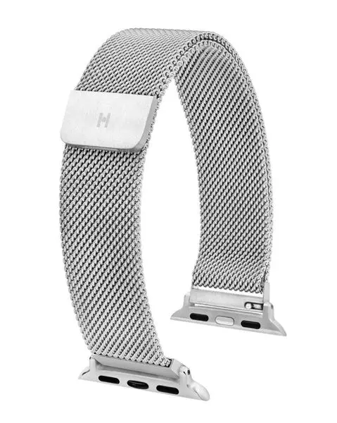 Řemínek Hirsch Milanaise pro Apple Watch - stříbrný -