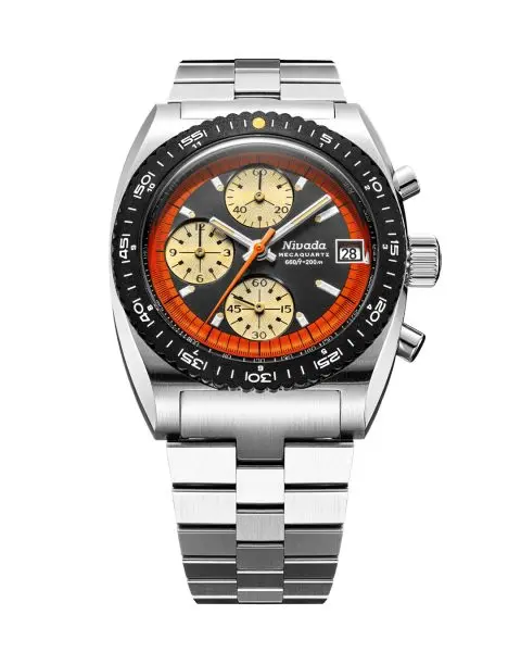Nivada Grenchen Autochron Orange Mecaquartz - Bracelet