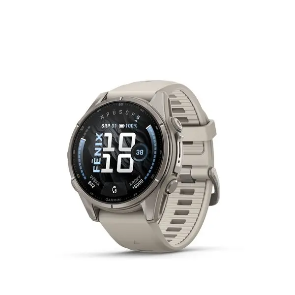 Garmin Fenix® 9 - 43 mm, Bare Titanium Fog Gray 010-04761-01