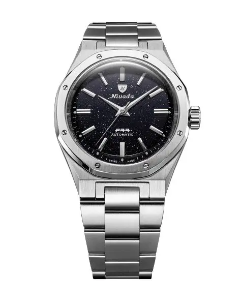 Nivada Grenchen F77 SST Dark Blue Aventurine MK2 - 38 mm - Stainless Steel Bracelet