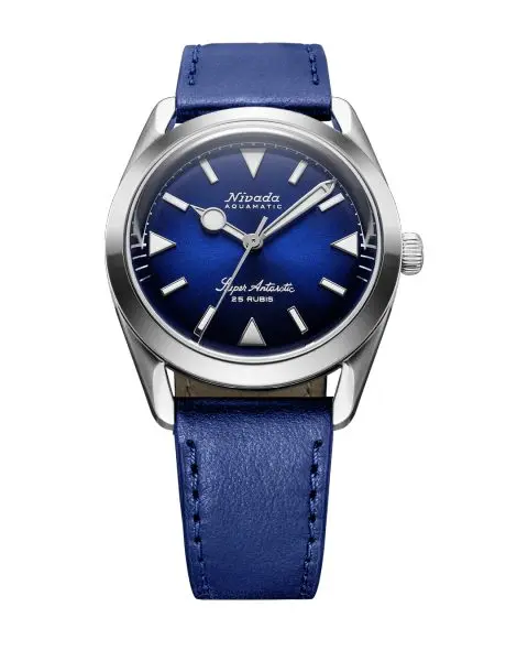 Nivada Grenchen Super Antarctic Blue - Blue Leather